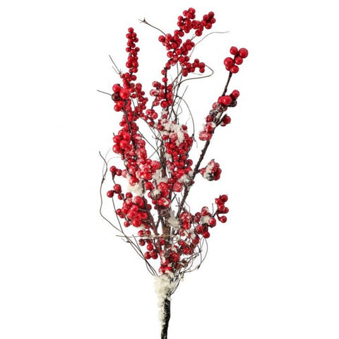 24" Snow Berry Twig Spray