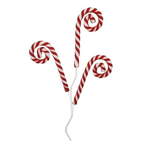30" Glitter Velvet stripe Candy Cane x3, thetreeboutique.ai