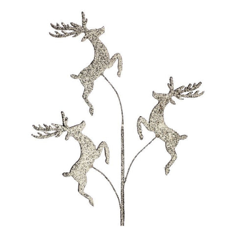 30" Glitter Sequin Deer x3 Spray - Champagne, thetreeboutique.ai