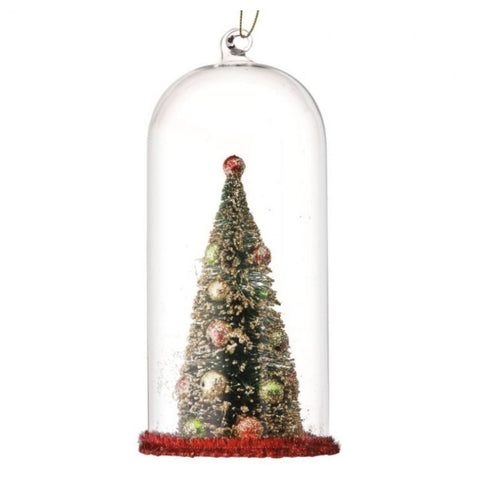 7.5" Deco Tree in Glass Dome Ornament, thetreeboutique.ai