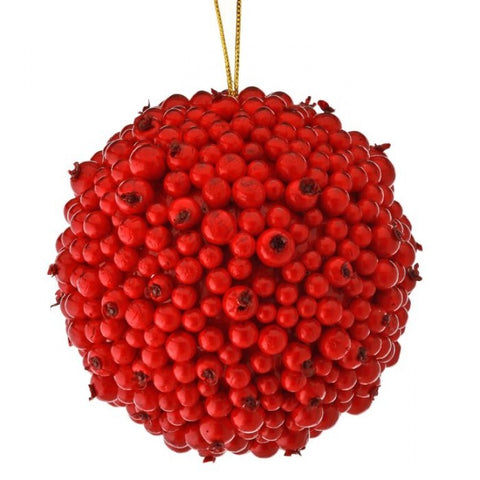 4.5" Red Berry Ball Ornament