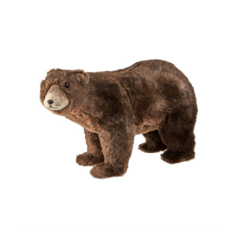23" Stuffed Standing Feaux Fur Brown Bear, thetreeboutique.ai