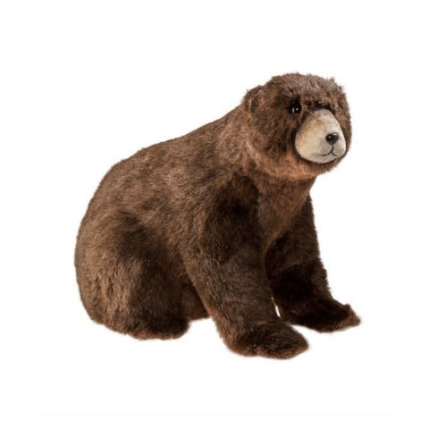 20" Stuffed Sitting Feaux Fur Brown Bear, thetreeboutique.ai