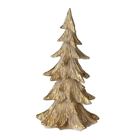 17"Resin Frosted Gold Tree, thetreeboutique.ai