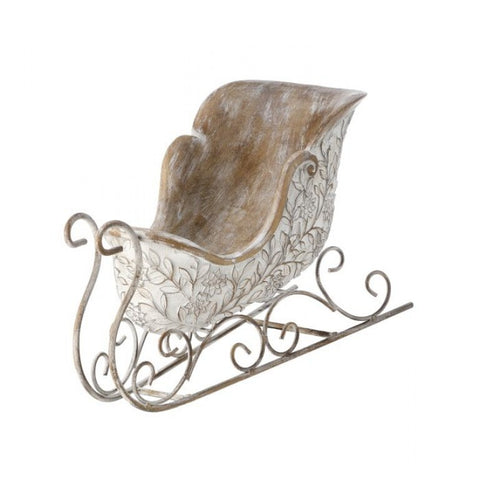 15" Resin White Retreat Sleigh