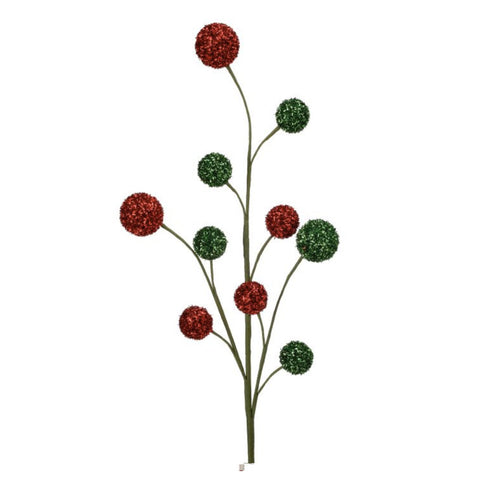 30" Glitter Ball Spray, Red, and Green thetreeboutique.ai
