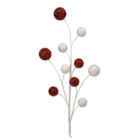 30" Glitter Ball Spray - Red, White thetreeboutique.ai