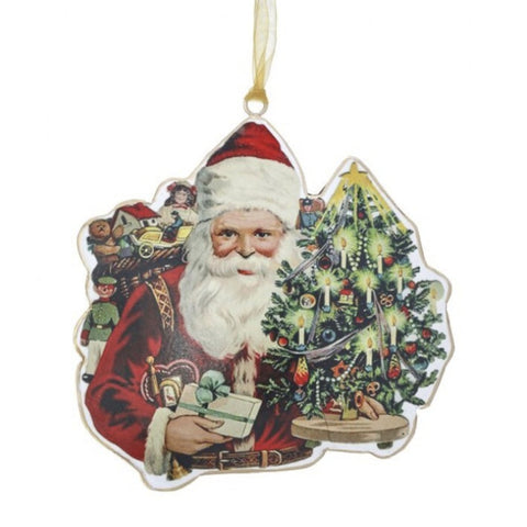 6.5" Metal Old World Santa with Tree, thetreeboutique.ai