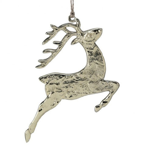 6" Aluminum Prancing Deer Ornament, shoptreeboutique.com