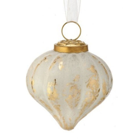 3.5" Glass Velvet Onion Ornament with Gold Foil, thetreeboutique.ai