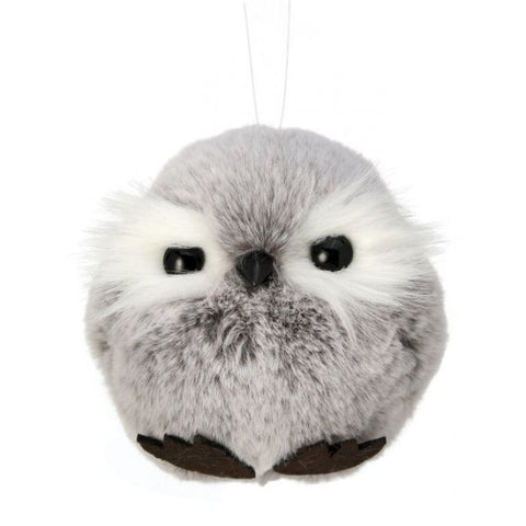 4" Fur Chubby Owl Ornament
