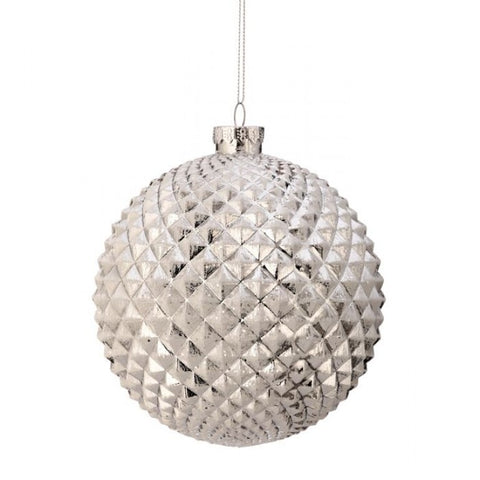 130MM White/Silver Ridge Ornament