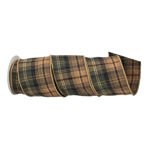 4"X5Y Cotton Highlands Plaid Ribbon, thetreeboutique.ai