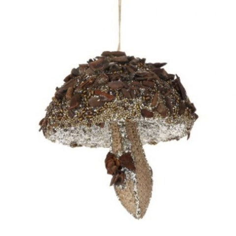 4" Glitter Pointed-Top Mushroom Ornament, thetreeboutique.ai