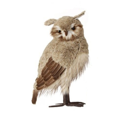21.5" Winter Chalet Feather Horned Owl, shoptreeboutique.com