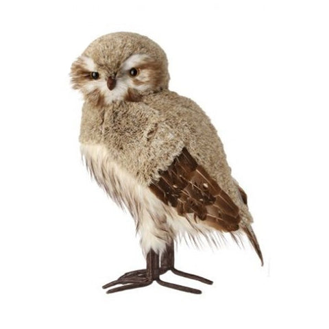 21.5" Winter Chalet Feather Owl, shoptreeboutique.com