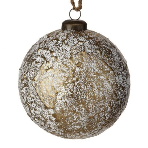 4" Faux Leather Metallic Ball Ornament, thetreeboutique.ai