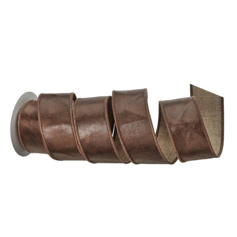 2.5"X5Y Leather Jute Ribbon, thetreeboutique.ai