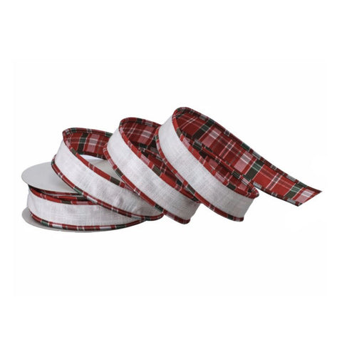 1.5"X10Y Cotton Plaid with Backing Ribbon,thetreeboutique.ai