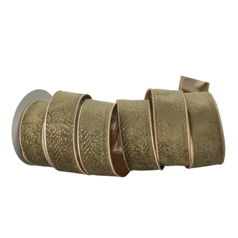 2.5"X10Y Foil Print Velvet Ribbon, thetreeboutique.ai