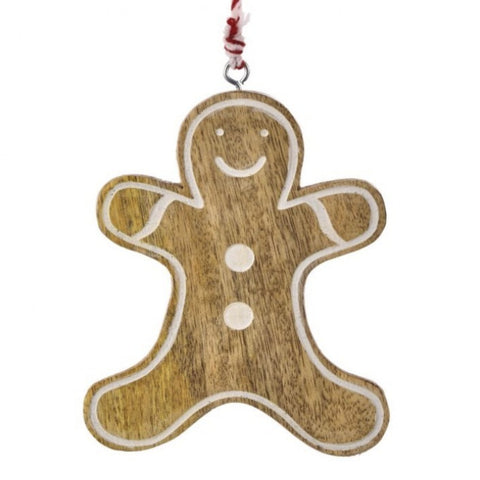5" Mango Wood Gingerbread Ornament, thetreeboutique.ai