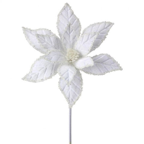 22" Velvet Winter Poinsettia Stem, shoptreeboutique.com