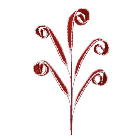 32" Felt with Pipping Curl Spray - Red, thetreeboutique.ai