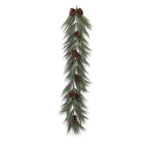 60" Horsetail Pine Garland with Cones, thetreeboutiqu.ai