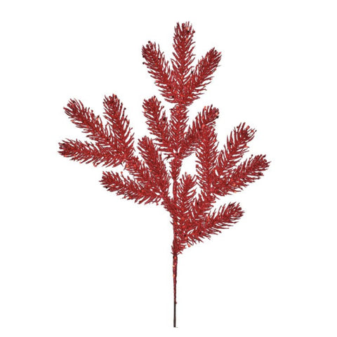 21" Sequin Glitter Spruce Spray - Red, thetreeboutique.ai