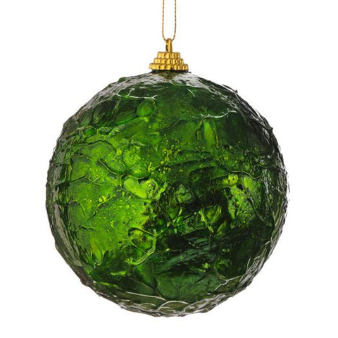 4" Crinkle Foil Ball Ornament-Green thetreeboutique.ai