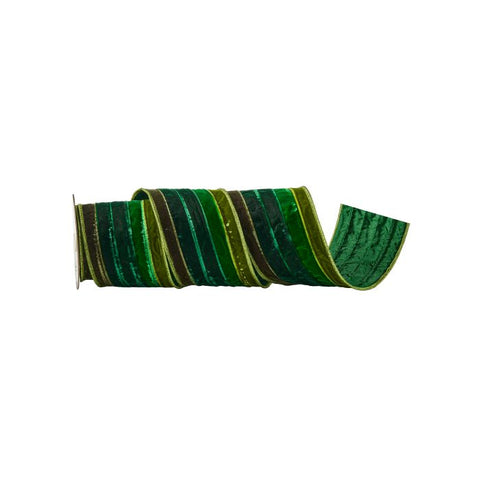 4" Velvet Ombré Ribbon, Green | 5 Yards, shoptreeboutique.com
