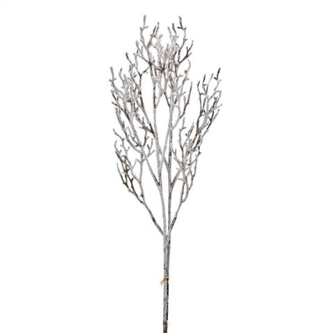Twig spray with white flock, shoptreeboutique.com