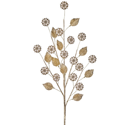 32" Jewel Pearl Blossom / Leaf Spray, shoptreeboutique.com