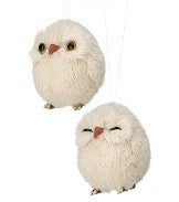 4.5" CHUBBY SNOW OWL ORNAMENT