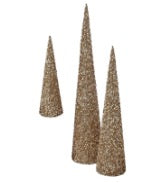 12/18/24"GLITTER CONE TREE SET/3