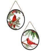 16" ROUND ACRYLIC CARDINAL ON BRANCH PRNT