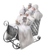 19" FROSTED WHITE CAROLLERS IN SLEIGH