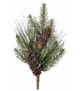 14" FROSTED LNG NDL PINE/HEMLOCK/CONE PICK"