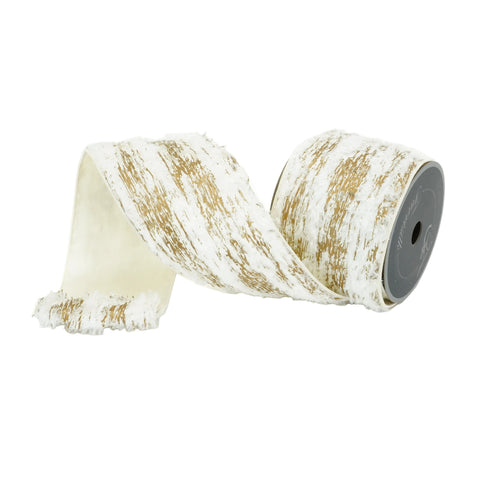 4" Golden Fleece Ribbon – White | 10 Yards, shoptreeboutique.com