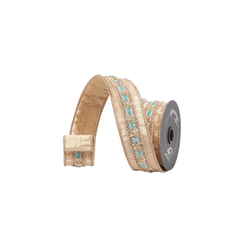 1.5" Tinsel Twine Ribbon, i Light Blue | 5 Yards, shoptreeboutique.com