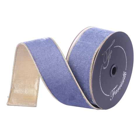 1" Steel Blue Flashy Velvet Ribbon \ 10 yards, shoptreeboutique.com