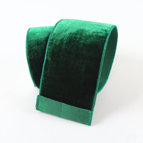 4" Emerald Velvet Ribbon \ 10 yards, shoptreeboutique.com
