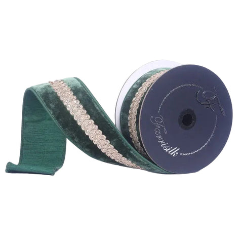 2.5" Dark Pine Diamond Garland Ribbon \ 5 yards, shoptreeboutique.com