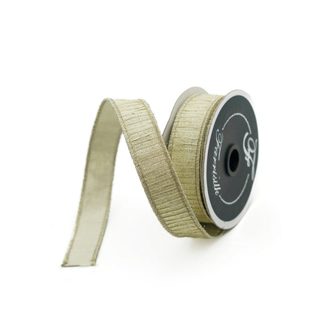 1" Platinum Pleated Metallic Ribbon \ 10 yards, shoptreeboutique.com