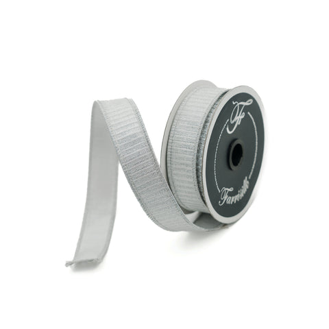 1" Silver Pleated Metallic Ribbon \ 10 yards, shoptreeboutique.com