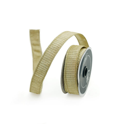 1" Champagne Pleated Metallic Ribbon \ 10 yards, shoptreeboutique.com