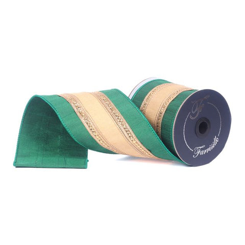 4" Emerald Twinkle Borders Ribbon \ 10 yards, shoptreeboutique.com