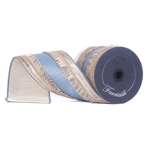 4" Steel Blue Ashbury Ribbon \ 5 yards, shoptreeboutique.com