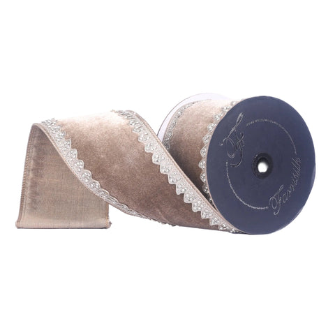 4" Platinum Ruban Royale Ribbon \ 5 yards, shoptreeboutique.com