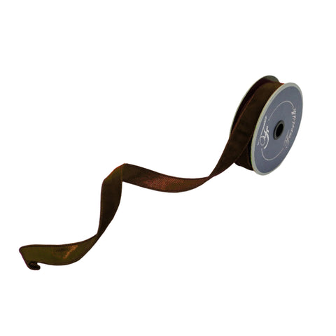 1" Chocolate Velvet Luster Ribbon \ 10 yards, shoptreeboutique.com